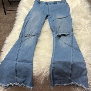 Size YXL (11-12 Years) Super Flared Stretchy Jeans E1